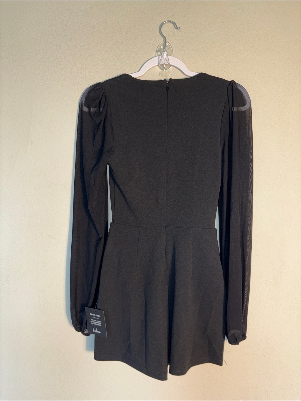 Lulu's Black Sweetheart Neckline Romper - Picture 4 of 7
